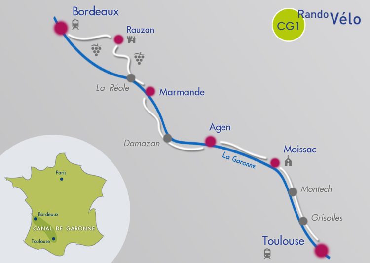 Canal de Garonne by bike from Bordeaux to Toulouse - 7 days trip
